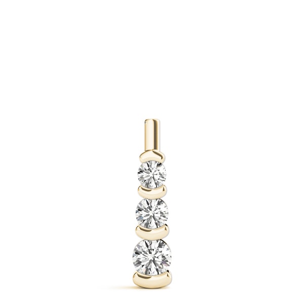 14K Yellow Gold 1 ct tw Three Stone Diamond Pendant