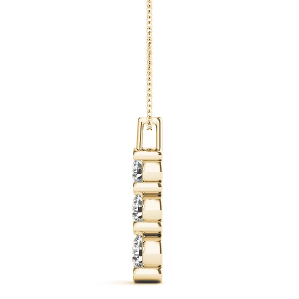 14K Yellow Gold 1 ct tw Three Stone Diamond Pendant