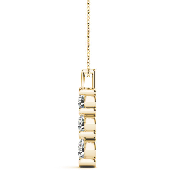 18K Yellow Gold 1 CT Diamond Three-Stone Pendant