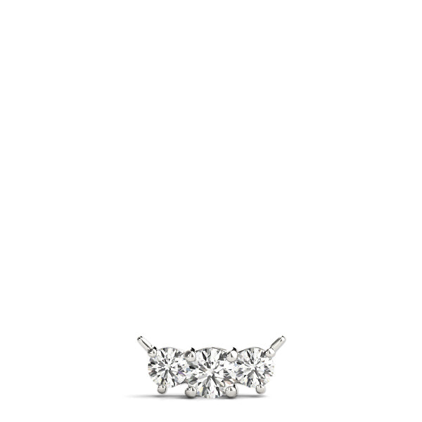 18K White Gold 0.7 ctw Diamond Three-Stone Pendant