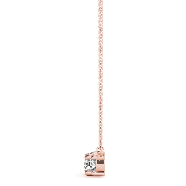 14K Rose Gold 7/8 ct tw Three Stone Diamond Pendant