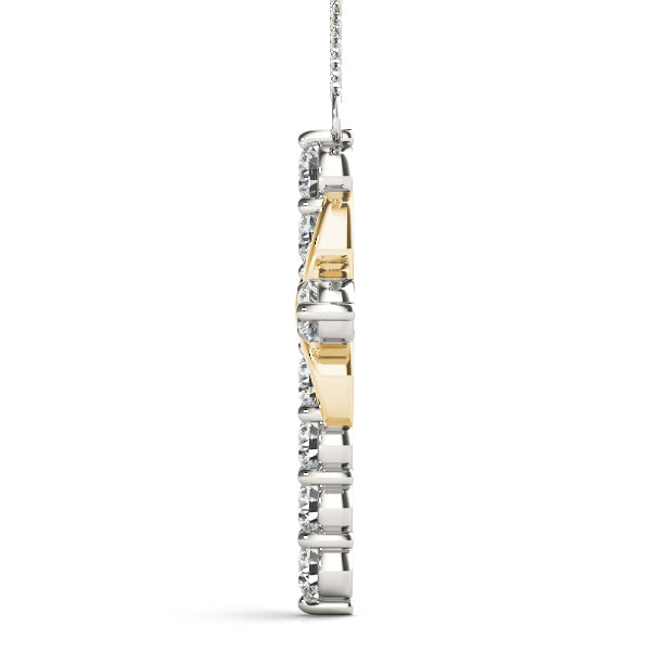 18K Yellow Gold 1ct Diamond Cross Pendant