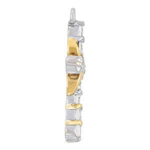 18K White Gold Diamond Cross Pendant