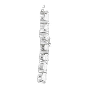 Platinum 1ctw Round Diamond Fashion Cross Pendant