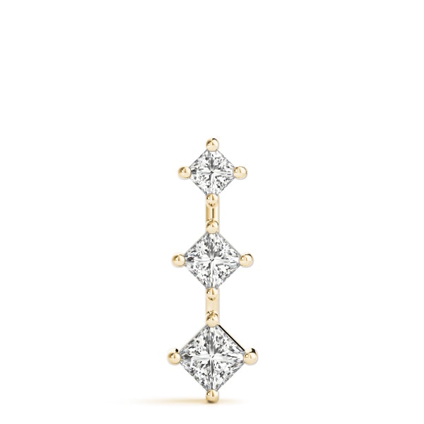 14K Yellow Gold 1 ct tw Three Stone Diamond Pendant