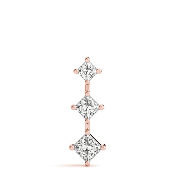 14K Rose Gold 1 ct tw Three Stone Diamond Pendant