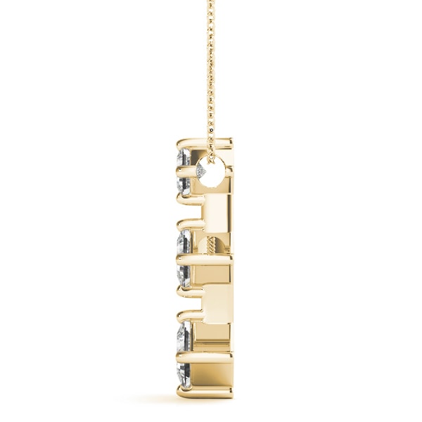 14K Yellow Gold 1 ct tw Three Stone Diamond Pendant