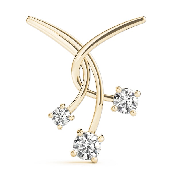 14K Yellow Gold 1 ct tw Three Stone Diamond Pendant