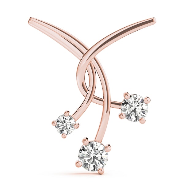 14K Rose Gold 1 ct tw Three Stone Diamond Pendant