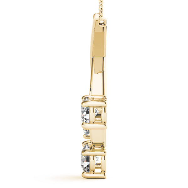 18K Yellow Gold 1 ct Diamond Three-Stone Pendant