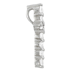 18K White Gold Diamond Cross Pendant