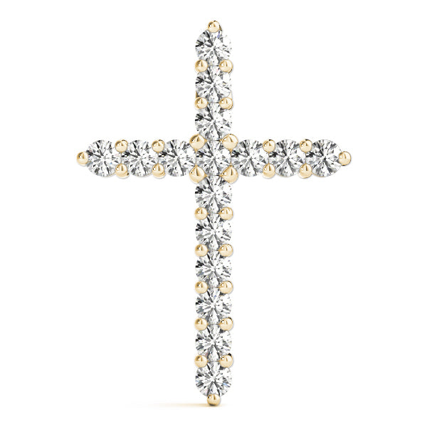 18K Yellow Gold Multi-Diamond Fashion Cross Pendant