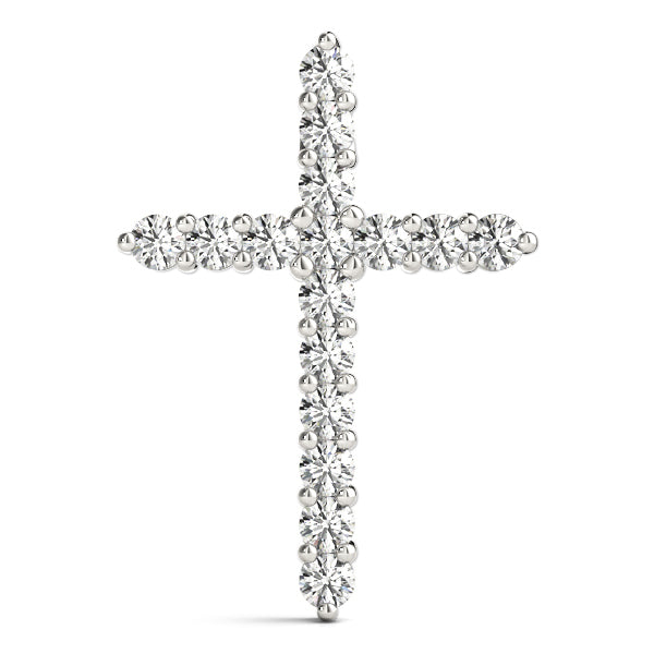 Platinum White Diamond Fashion Cross Pendant