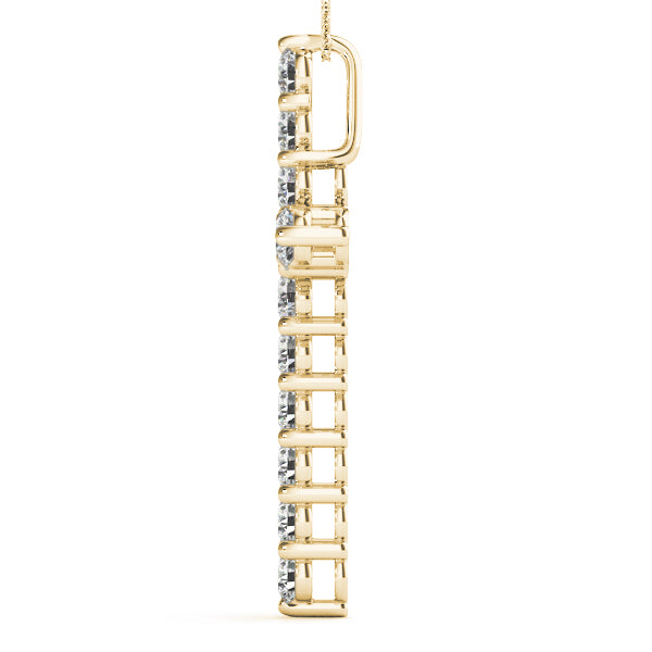 18K Yellow Gold Multi-Diamond Fashion Cross Pendant