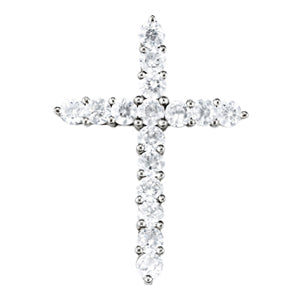 Platinum White Diamond Fashion Cross Pendant
