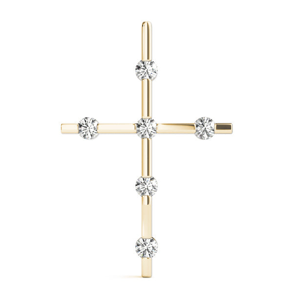 18K Yellow Gold Round Diamond Fashion Pendant