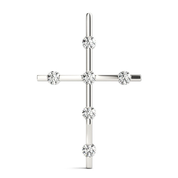 Platinum White Diamond Cross Pendant