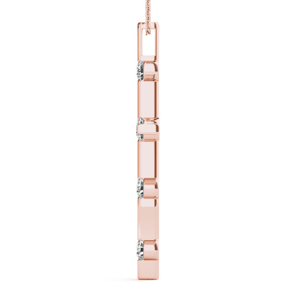 18K Rose Gold Diamond Fashion Pendant