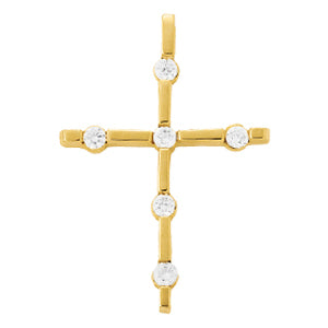 18K White Gold Round Diamond Fashion Pendant