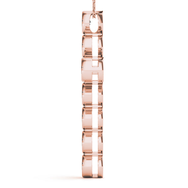 Rose Gold 1 CT Diamond Cross Pendant Necklace