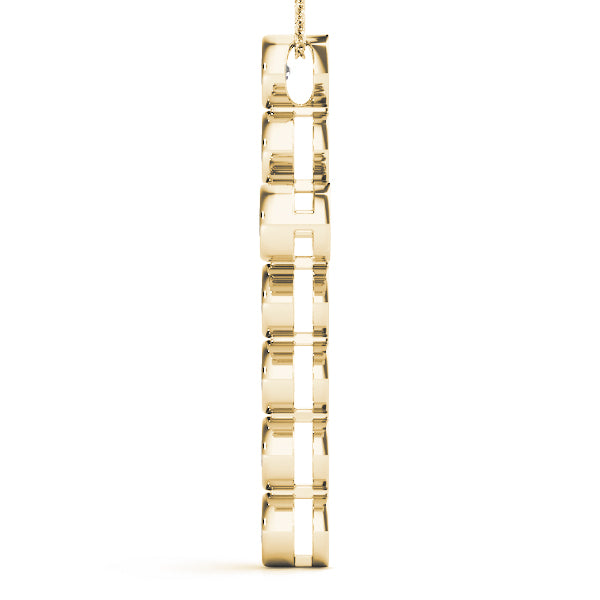 18K Yellow Gold Diamond Cross Pendant