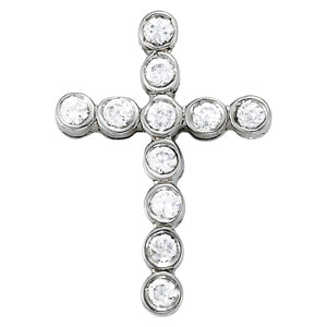 Platinum White Diamond Fashion Cross Pendant