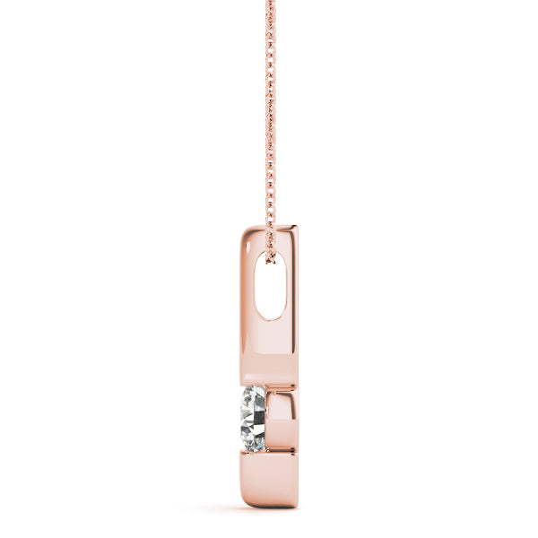 18K Rose Gold 1/2 ct Diamond Pendant Necklace