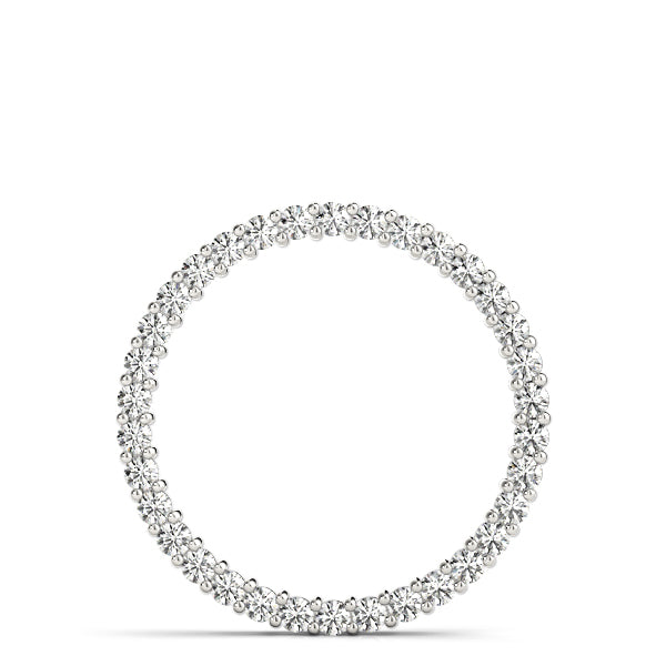 Platinum 1ctw Round Diamond Circle Pendant
