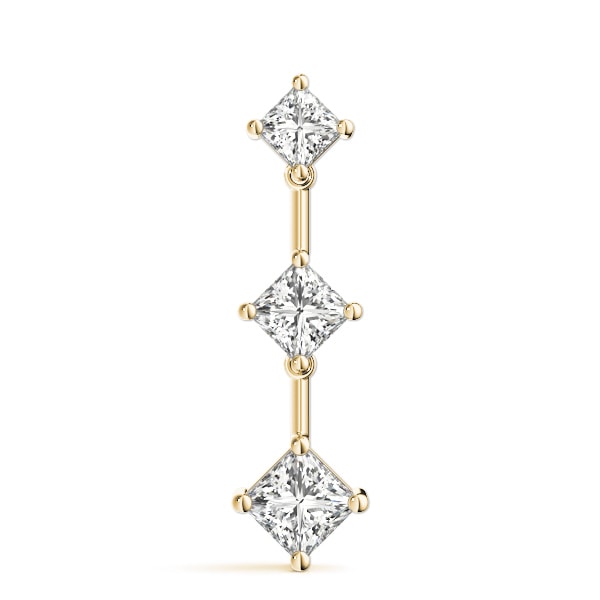 14K Yellow Gold 1 ct tw Three Stone Diamond Pendant