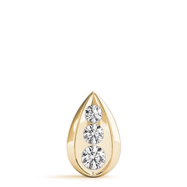 14K Yellow Gold 1 ct tw Three Stone Diamond Pendant