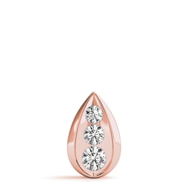 14K Rose Gold 1 ct tw Three Stone Diamond Pendant