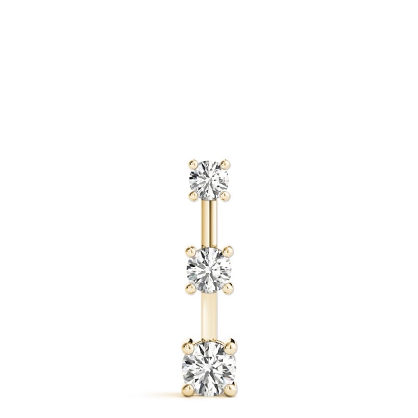 18K Yellow Gold 1 ct tw Three Stone Diamond Pendant