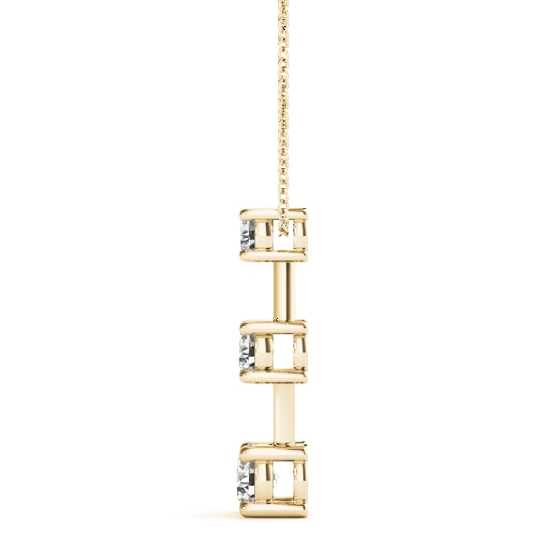 18K Yellow Gold 1 ct tw Three Stone Diamond Pendant