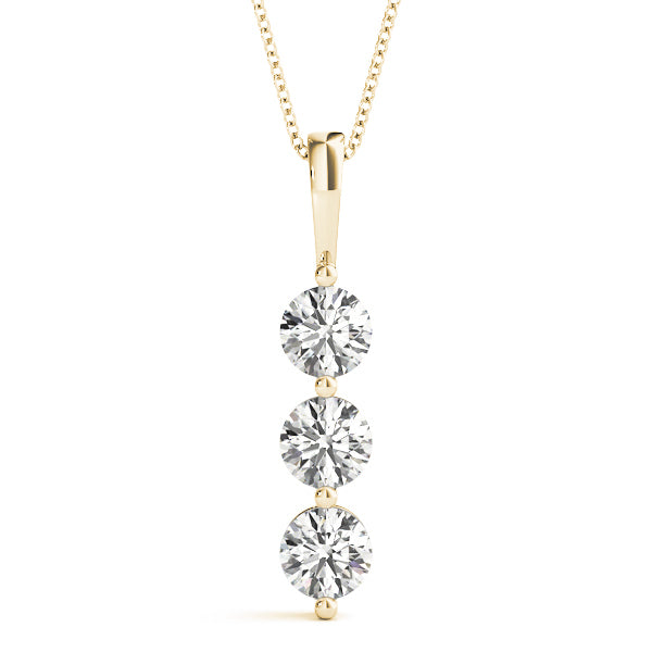 18K Yellow Gold 1 CT Diamond 3-Stone Pendant