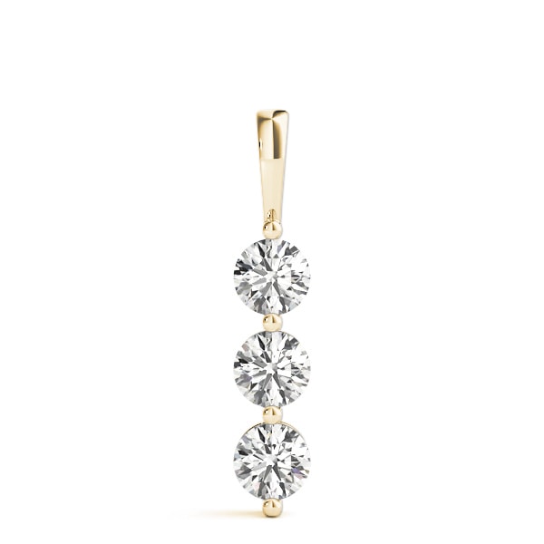 18K Yellow Gold 1 ct tw Three Stone Diamond Pendant
