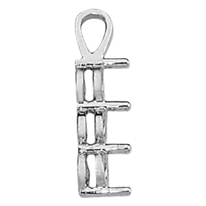 14K White Gold 3-Stone Diamond Pendant
