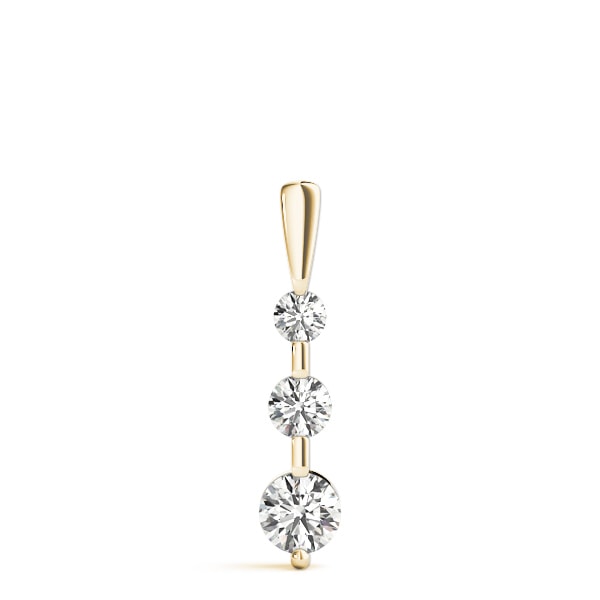 18K Yellow Gold 1/2 ct tw Three Stone Diamond Pendant