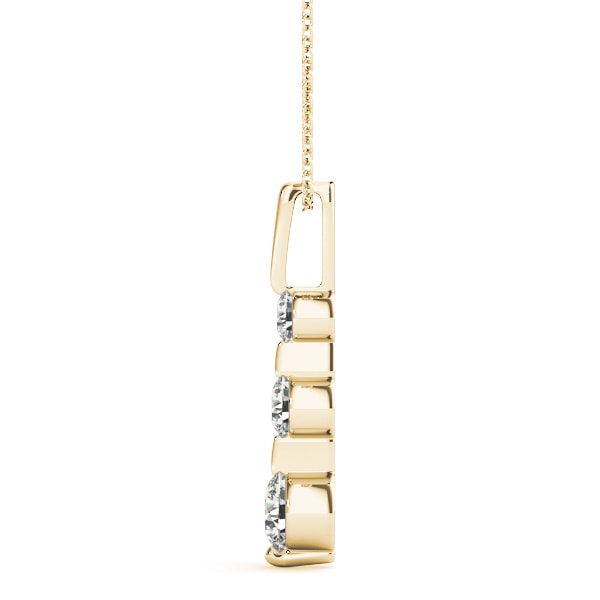 14K Yellow Gold 1/2 ct tw Three Stone Diamond Pendant