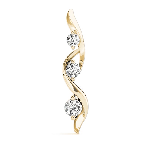 14K Yellow Gold 1/2 ct tw Three Stone Diamond Pendant