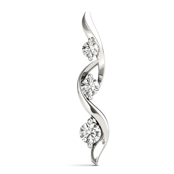 14K White Gold 0.35ctw Round Diamond Pendant