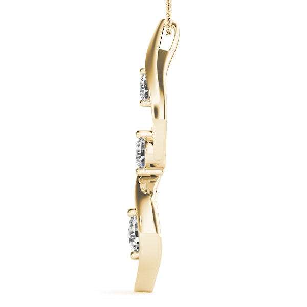 18K Yellow Gold 1/2 ct tw Three Stone Diamond Pendant