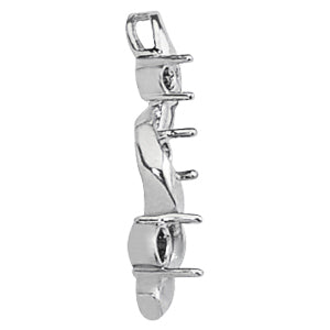 18K White Gold 0.35ctw Diamond Three Stone Pendant