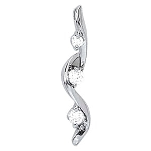 14K White Gold 1/2 ct tw Three Stone Diamond Pendant