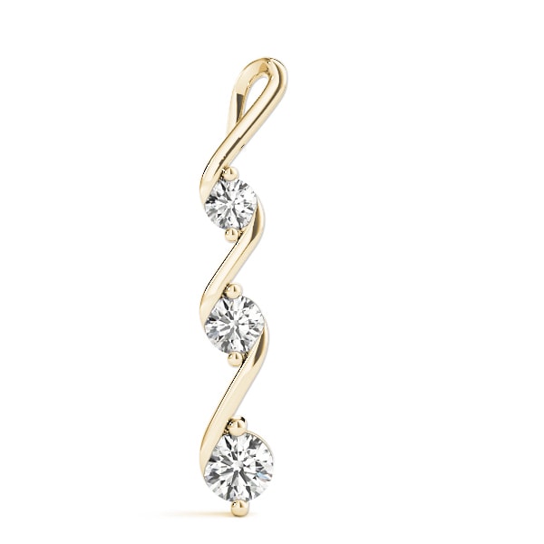 14K Yellow Gold 1/2 ct tw Three Stone Diamond Pendant