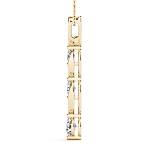 14K Yellow Gold 1/2 ct tw Three Stone Diamond Pendant