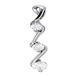 18K White Gold 1/2 ct tw Three Stone Diamond Pendant