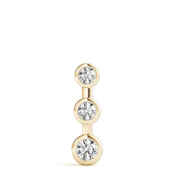 14K Yellow Gold 1/2 ct tw Three Stone Diamond Pendant