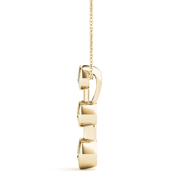 14K Yellow Gold 1/2 ct tw Three Stone Diamond Pendant