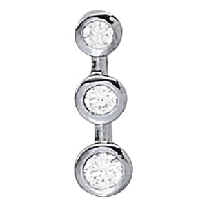 14K White Gold 1/2 ct tw Three Stone Diamond Pendant