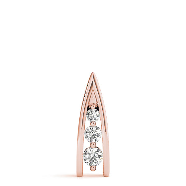 18K Rose Gold 1/2 ct Diamond Three-Stone Pendant